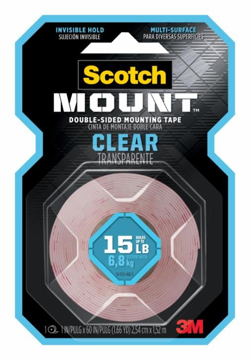 006380606600893Mشريط التثبيت ثنائي الجانب الشفاف من Scotch-Mount بوصة واحدة