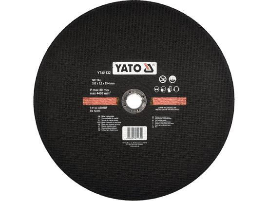 YT-61132Yatoقرص قطع معادن YATO 355 ملم × 3.2 ملم كوروندوم