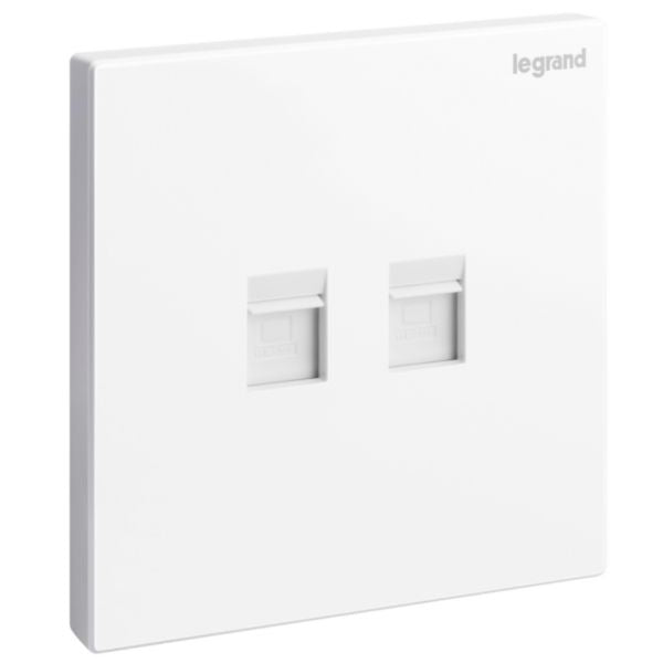 282462Legrandجاليون مقبس RJ45 مزدوج أحادي الفئة 5E UTP أبيض