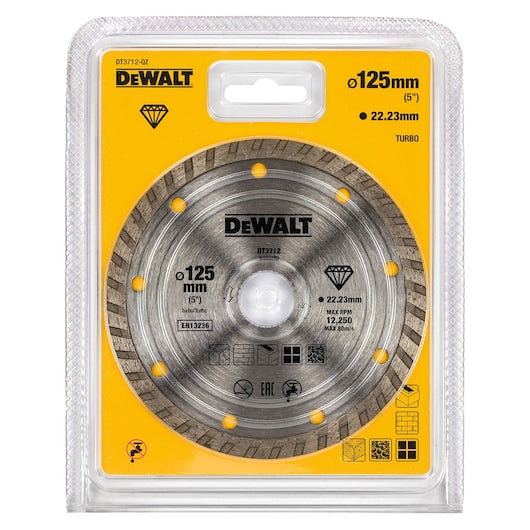 DT3712-QZDEWALTقرص قطع الماس عالي الأداء من ديوالت توربو 125 ملم