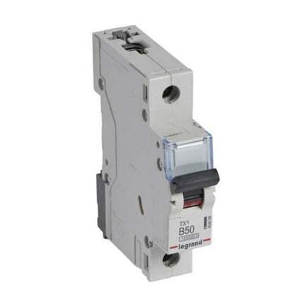 404089Legrandقاطع دائرة ليجراند MCB TX3 10000A أحادي القطب 50A منحنى B