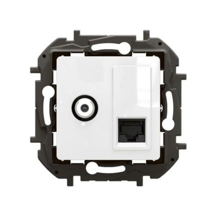 NP493WHLegrandمقبس نيلويه تلفاز نوع F مع RJ45 CAT6 UTP أبيض