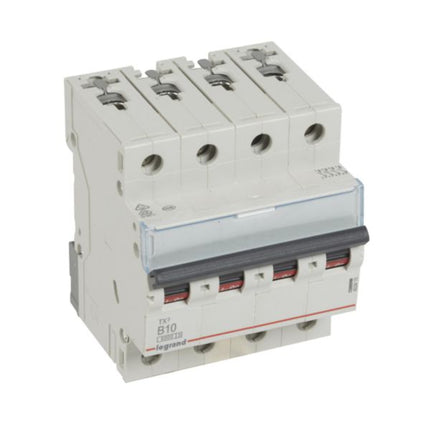 403415Legrandقاطع الدائرة الكهربائية ليجراند MCB TX3 6000A رباعي الأقطاب 10A منحنى B