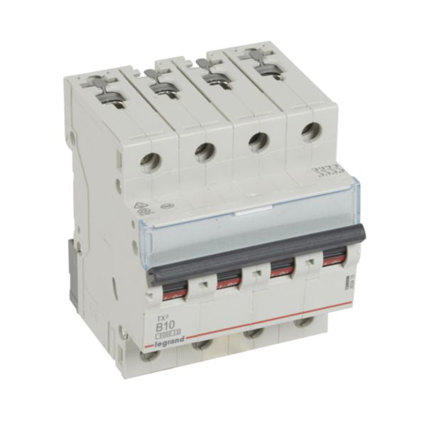403415Legrandقاطع الدائرة الكهربائية ليجراند MCB TX3 6000A رباعي الأقطاب 10A منحنى B