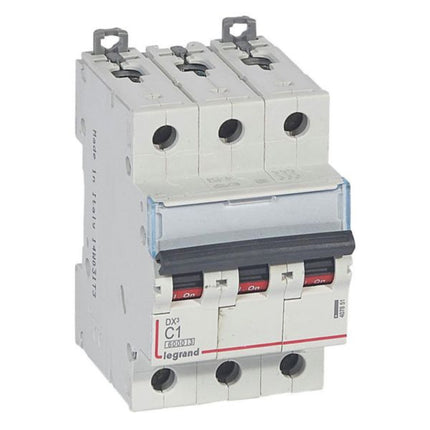 407851Legrandقاطع دارة Legrand MCB DX3 6000A ثلاثي الأقطاب 1A منحنى C
