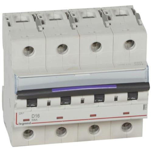 410226Legrandقاطع دائرة Legrand DX3 رباعي الأقطاب 16A منحنى D