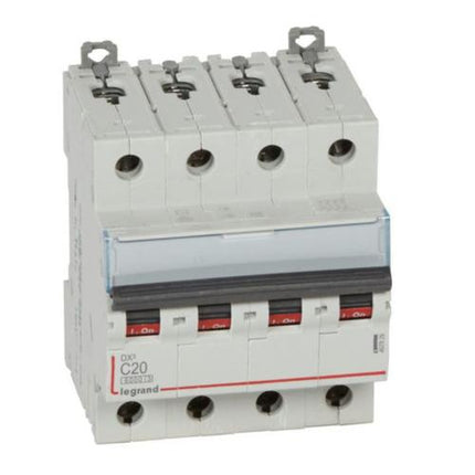 407929Legrandقاطع الدائرة الكهربائية ليجراند DX3 MCB رباعي الأقطاب 20A منحنى C