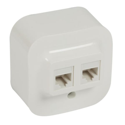 782428Legrandفوريكس 2 × مقبس RJ45 تركيب سطحي IP2X UTP الفئة 5e أبيض