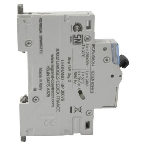 407665Legrandقاطع دائرة كهربائي ليجراند MCB DX3 6000A أحادي القطب 4A منحنى C