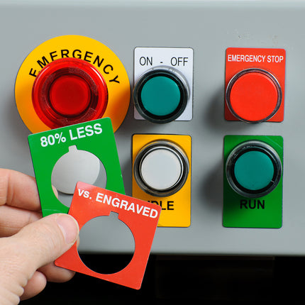 B30 Series Raised Profile Push Button Labels