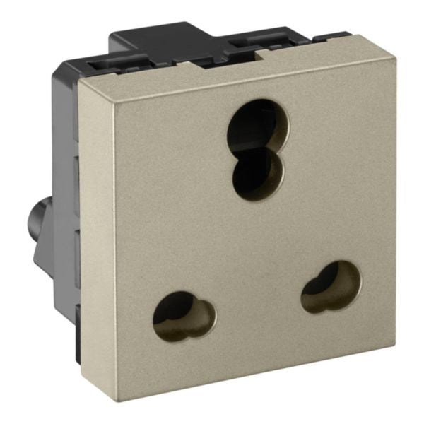 574834Legrandمقبس Legrand مغلق 6/16A 3PIN هندي 2 وحدة ذهبي