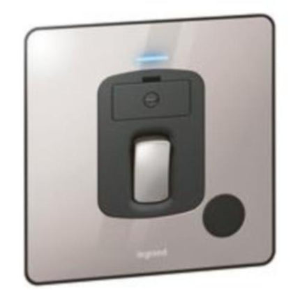 832237Legrandوحدة الاتصال المنصهرة ذات القطب المزدوج مع مفتاح Synergy Sleek الفولاذ المقاوم للصدأ المصقول