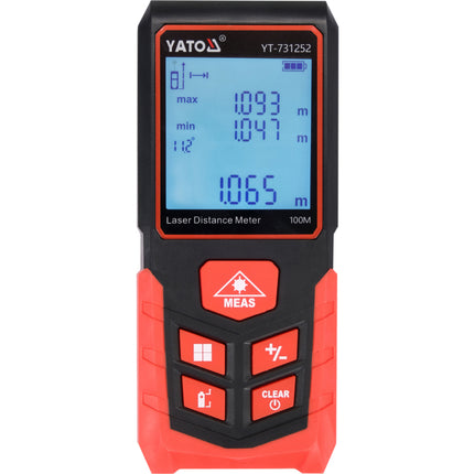 YT-731252Yatoجهاز قياس المسافة بالليزر YATO YT-731252 100 متر احترافي