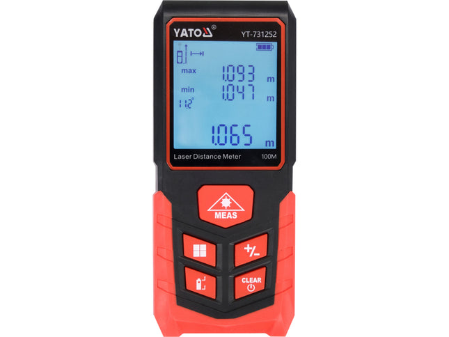 YT-731252Yatoجهاز قياس المسافة بالليزر YATO YT-731252 100 متر احترافي