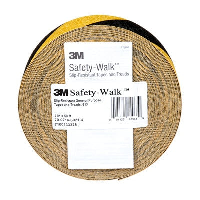 71001333253Mشريط 3M Safety-Walk المقاوم للانزلاق 613 أسود أصفر 2 بوصة × 60 قدم