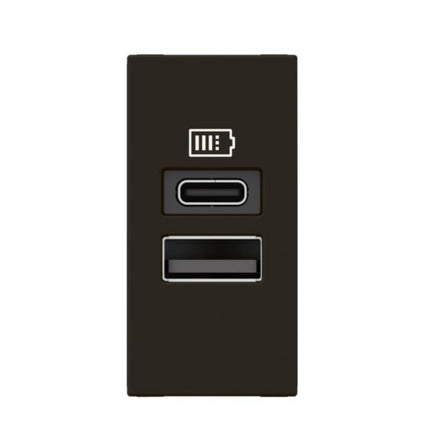 077672LLegrandموزايك وحدة واحدة USB منفذين A+C 3A 15W أسود