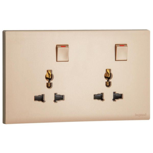 MEC32046RGLegrandمقبس أوبريا ثنائي 16A متعدد المعايير مع مفتاح ذهبي وردي