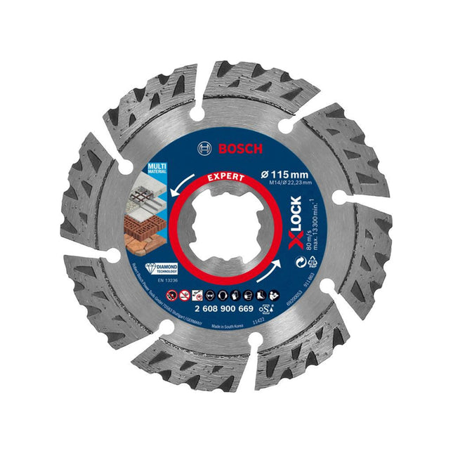 Bosch Tools,2608900669,X-LOCK Diamond Cutting Disc - Multi Material  | 115x22.23x2.4x12