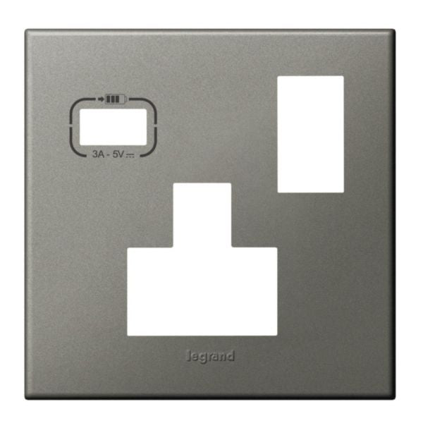 575145ALegrandمقبس معياري متعدد بمفتاح وحيد مع USB A من ليجراند - رمادي