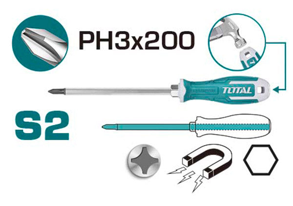THGSPH32006Total Toolsمفك فيليبس توتال PH3*200