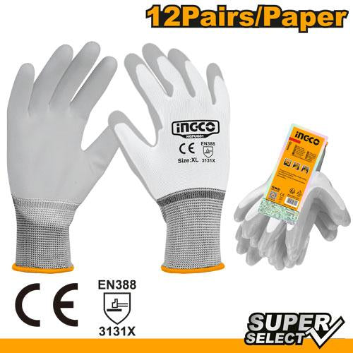 HGPUG01INGCOقفازات Ingco المغلفة بـ PU مقاس XL HGPUG01 سلامة العمل