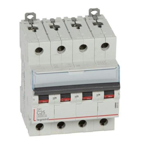 407930Legrandقاطع دائرة ليجراند MCB DX3 6000A رباعي الأقطاب 25A منحنى C