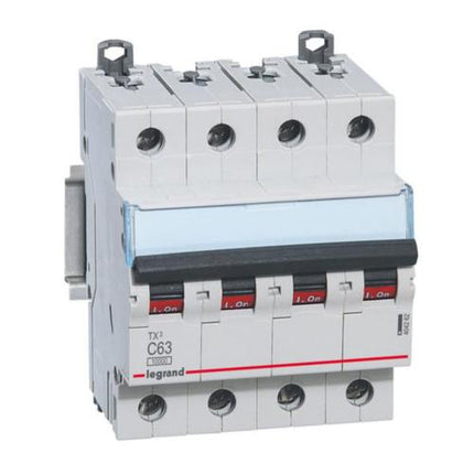 404262Legrandقاطع دائرة Legrand TX3 رباعي الأقطاب 63A 10kA