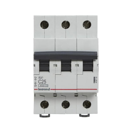419710Legrandقاطع دارة Legrand RX3 ثلاثي الأقطاب 25A منحنى C