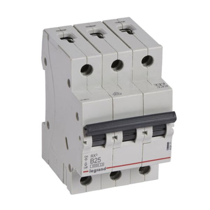 419171Legrandقاطع دائرة Legrand RX3 ثلاثي الأقطاب 25A منحنى B