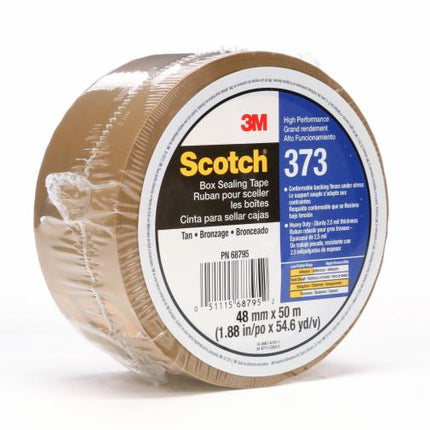 000511156879523Mشريط الختم Scotch Box 373 بني فاتح 48 ملم × 50 متر للاستخدام الثقيل