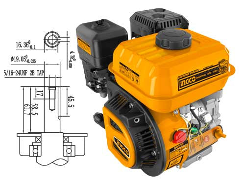 GEN1682INGCOمحرك GEN1682 بنزين 6.5 حصان 4 أشواط OHV
