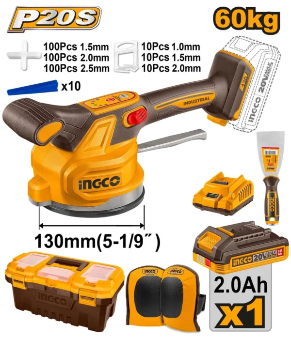 CTVLI20018INGCOآلة اهتزاز البلاط اللاسلكية INGCO 20V CTVLI20018