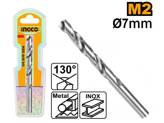 DBT11300701INGCOمثقاب معادن INGCO M2 HSS بحجم 7 مم DBT11300701