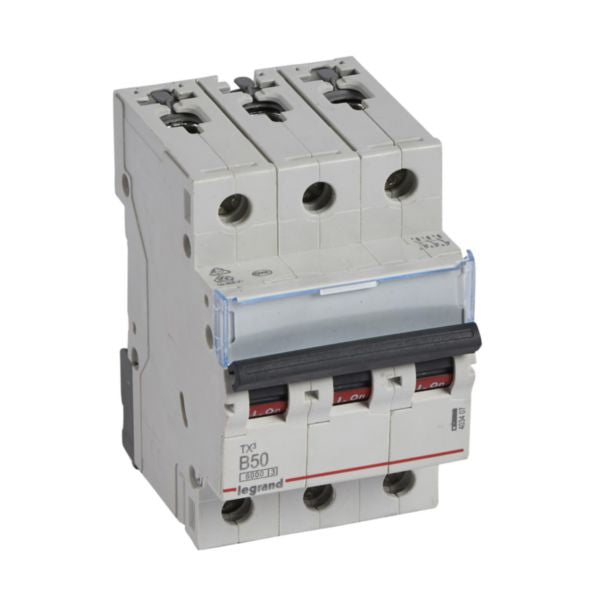 403407Legrandقاطع الدائرة الكهربائية ليجراند MCB TX3 6000A ثلاثي الأقطاب 50A منحنى B