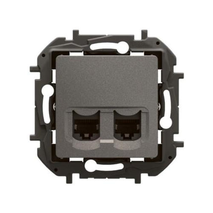 NP4335MGLegrandمقبس نيلويه ثنائي RJ45 فئة 6A STP مثبت بالفلاش رمادي متوسط