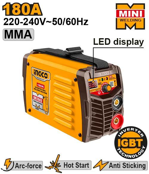 ING-MMA18058INGCOجهاز لحام INGCO ING-MMA18058 بتقنية العاكس 180 أمبير