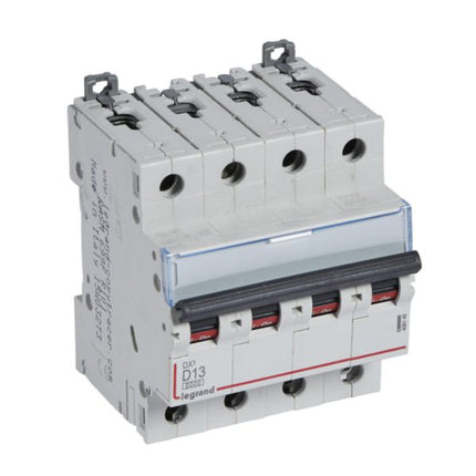 408146Legrandقاطع دارة Legrand MCB DX3 6000A ثنائي 4 أقطاب 13A منحنى D