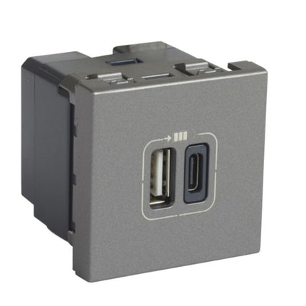 079392LegrandLegrand Mosaic مقبس شحن USB مزدوج Type-A و Type-C 5V 3A