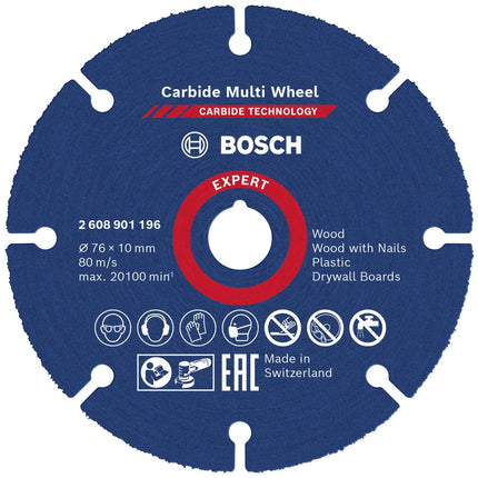 Bosch Tools,2608901196,Carbide Multi Wheel 76x10mm