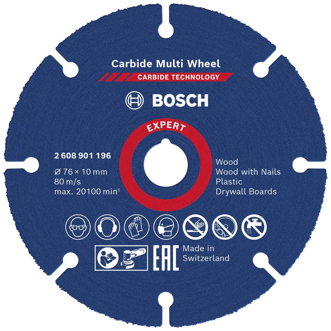 Bosch Tools,2608901196,Carbide Multi Wheel 76x10mm