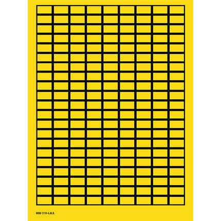 Blank WriteOn Labels on sheets  Yellow with border