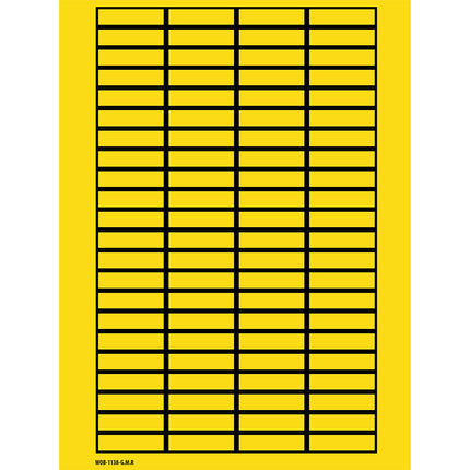 Blank WriteOn Labels on sheets  Yellow with border
