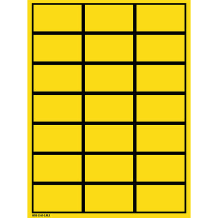 Blank WriteOn Labels on sheets  Yellow with border