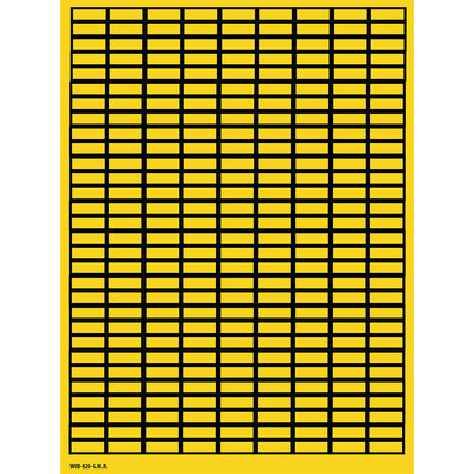 Blank WriteOn Labels on sheets  Yellow with border