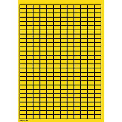 Blank WriteOn Labels on sheets  Yellow with border