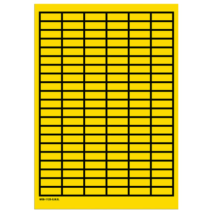 Blank WriteOn Labels on sheets  Yellow with border