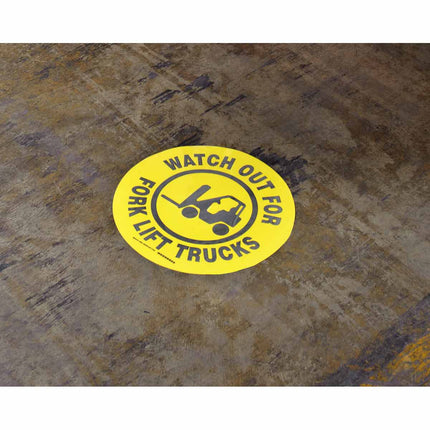 ToughStripe WATCH OUT FOR FORKLIFT TRUCKS Floor Sign