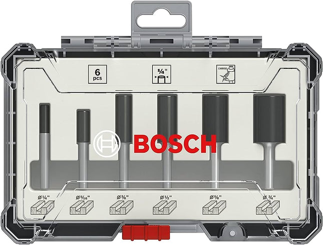 Bosch Tools,2607017467,Router Bit Set Straight | 1/4" -6pcs