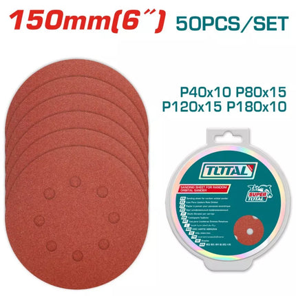 TAC7315011Total Toolsمجموعة ورق الصنفرة TOTAL TAC7315011 50 قطعة 150 ملم
