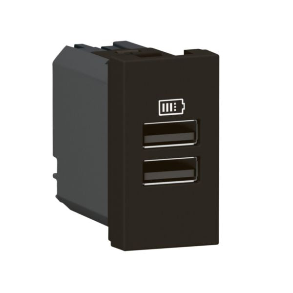 077662LLegrandموزاييك وحدة واحدة USB منفذ مزدوج A+A 3A 15W أسود